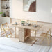 Drop Leaf Folding Dining Table with Storage, Wheels, Space Saving | Foldable Design, 18Mm Thick Plywood, 300 Lbs Capacity, Locking Wheels, Farmhouse Style, for Living Room Kitchen Small Spaces