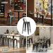 Swivel Bar Stools Set of 4, 24" Counter Height Barstools with Low Back, Industrial Metal Bar Stools with Large Wooden Seat for Kitchen Island (Matte-Black)