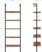 Nathan James Theo 5-Shelf Oak Wood Modern Bookcase, Open Wall Mount Ladder Bookshelf with Industrial Black Metal Frame