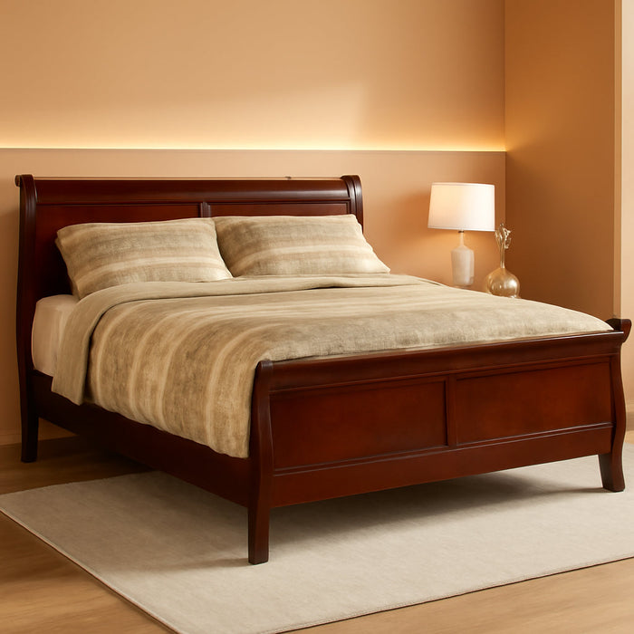 Signature Design by Ashley Alisdair Traditional Queen Sleigh Bed, Foundation or Box Spring Needed, Dark Brown