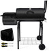Outdoor Charcoal Grill with Smoker,  14Inch Wide Charcoal Grill with Offset Smoker for Backyard Party Cooking, 438 Sq.In. BBQ Cooking Surface,Black