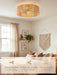 Boho Rattan Caged Fandelier Ceiling Fans with Lights and Remote Control