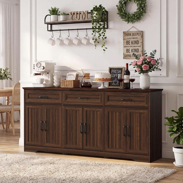 70" Buffet Cabinet with Storage, Large Modern Farmhouse Sideboard