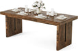 70.8-Inch Large Dining Table for 6-8, Farmhouse Rectangle Long Dinner Table for Dining Room, Kitchen, Living Room, Rustic Brown