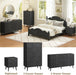 Fluted 6 Double Drawers Dresser for Bedroom, 55”Wide Modern Chest of Drawers with Deep Drawers,Curved Profile Design, Wood Drawer Organizer for Living Room, Hallway, Dark Black
