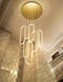 Modern Led 6 Ring Gold Chandeliers Foyer Chandeliers,Larger High Ceiling Chandelier for Living Room,Oval Ring Chandelier for Entryway Staircase