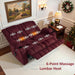 57" Power Loveseat Recliner, Electric Reclining Loveseat Sofa with Heat and Vibration, Cupholders, USB Charge Ports for Living Room 6314 (Burgundy, Loveseat)