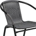 Lila Modern Rattan Indoor/Outdoor Stackable Dining Chairs, Stacking Rattan Bistro Chairs for Patio or Restaurant, Set of 4, Gray