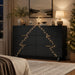 47.24" Wide Dresser for Bedroom, 6 Drawer Black Dresser with Fluted Design & Gold Metal Handle, Chest of Drawers Dressers with Sturdy Base, Wood Dressers for Bedroom, Living Room, Hallway