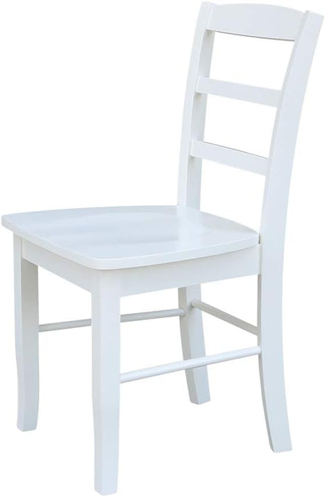 International Concepts Set of Two Madrid Ladderback Dining Chairs, White