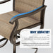 Patio Swivel Chairs Set of 4,Padded High Back Outdoor Chairs,Brown