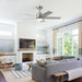 52 Inch Brushed Nickel Ceiling Fan with Light and Remote Control