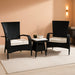 Outdoor Collection Edna Black/White Cushion 3-Piece Lounge Set PAT7719A
