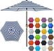 7.5 Ft Patio Umbrella, Yard Umbrella, Outdoor Market Umbrella with Push Button Tilt Crank (Blue&White)