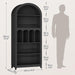70.9" Tall Arched Bookcase, Wooden Open Display Shelves, Black | 5-Tier Book Shelf with Storage, Farmhouse Arched Cabinet for Bedroom, Home Office, Living Room