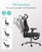 P5 Ergonomic Office Chair, Desk Chair with Adjustable Lumbar Support and Height, Comfortable Mesh Computer Chair with Footrest 2D Headrest, Swivel Tilt Function Black