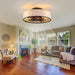 White Farmhouse Flush Mount Ceiling Fan With Remote And Light