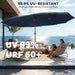 15FT Patio Umbrella with Base,Large Outdoor Double-Sided Rectangle Umbrella with Crank Handle, Market Umbrella for Poolside Garden Deck Backyard Beach Pools,Navy