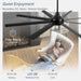 65 Inch Ceiling Fans without Light, Modern Farmhouse Ceiling Fan Remote Control, Quite DC Motor, 8 Reversible Blades, 6-Speed, Timer Function Home Kitchen Ceiling Fans (Black)