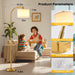 Tall Floor Lamp for Living Room,65'' Modern Standing Lamps with 9W LED Bulb,Elegant Floor Light with Fabric Shade,Gold Tall Lamp for Bedroom Office Study Room Corner Dining Room