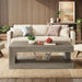 Coffee Table for Living Room, 47.24 Inch Farmhouse 2-Tier Accent Center Tea Cocktail Table with Storage, Elegant Grey, Rectangular