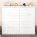 Modern Farmhouse Solid Wood Murphy Bed Chest, Wall Bed with Wood Slat Support/No Box Spring Needed/Space Saving/Queen,White