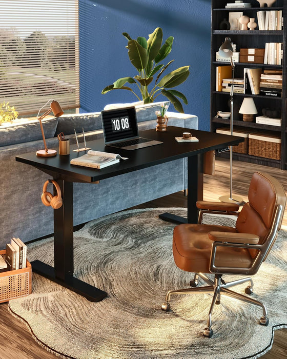 FLEXISPOT EN1 One-Piece Standing Desk, Electric Adjustable with 4 Memory Presets, 176 LBS Capacity, Stable & Quiet, Seamless Desktop for Home Office & Dual Monitors, 60"X24" Black