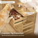 55" Extra Wide Dresser for Bedroom - Burl 6 Drawer Chest of Drawers