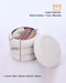 Round Set of 2 Sherpa Storage Ottoman Stool Boucle Vanity Stool Footstool with Removeable Lid Load up to 440 Lbs for Livingroom Bedroom White UASND68W