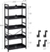 Black Five Tier Bookshelf With Hooks IndustrialWood