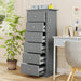 6-Drawer Dresser for Bedroom, Wooden Chest of Drawers W/Metal Handles & Large Capacity, 16" D X 23" W X 53.5" H Clothes Organizer, Modern Tall Dresser for Bedroom, Entryway, Living Room