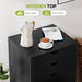 5 Drawer Mobile File Cabinet under Desk Storage Organization with Wheels Vertical Filing Chest Rolling Wood Small Desk Printer Stand for Home Office, Black