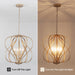 17" Gold Chandelier Geometric Metal Modern Industrial Chandeliers Lighting for Farmhouse Living Room Entryway Kitchen