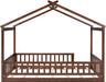 Full Size Montessori Playhouse Bed Frame WalnutFinish