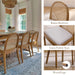 Rattan Dining Chairs Set of 4, Upholstered Linen Dining Room Chairs with Backrests, Modern Kitchen Chairs with Wood Legs for Dining Room, Beige