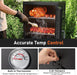 Charcoal Grills, 40" Vertical BBQ Smoker Grill with Built-In Thermometer, Adjustable Air Dampers, Removable Water Pan & Grill Grates for Backyard Picnics, Party, Outdoor Camping