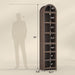 76" Tall Narrow Arched Bookcase,7-Teir Mid-Century Modern Bookshelf,Adjustable Shelves Offering More Storage Space for Living Room,Kitchen,Home Office,Walnut