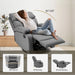 Manual Swivel Rocker Recliner, Genuine Leather Rocking Recliner Chair with Soft Arms and Back, Single Sofa Recliners, Small Reclining Chairs for Living Room, Nursery - Dark Grey