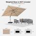 Patio Umbrella Outdoor 10' X 13' Rectangle 360 Rotation Beige
