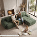 Green Corduroy 108Inch Luxurious Sectional Sofa Set