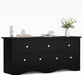 Black Five Drawer Dresser With PremiumSolidWoodFinish