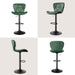 Bar Stools Set of 2, Faux Leather Upholstered Swivel Barstools, Seat Height 24.8"-33.46" Adjustable for Kitchen Island Green