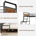 Bunk Bed Twin over Full Size with High Guardrail and Ladder,Twin Size Convertible Metal Bunk Beds for Kids/Teens/Adults,Easy Assembly, No Box Spring Needed,Vintage Brown