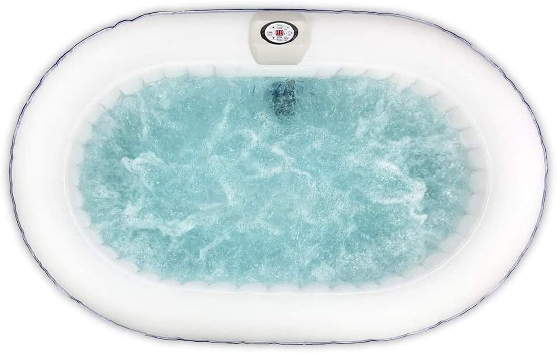 Inflatable Hot Tub Spa | Personal High Powered Jetted Bubble | 145 Gallon | Black and White