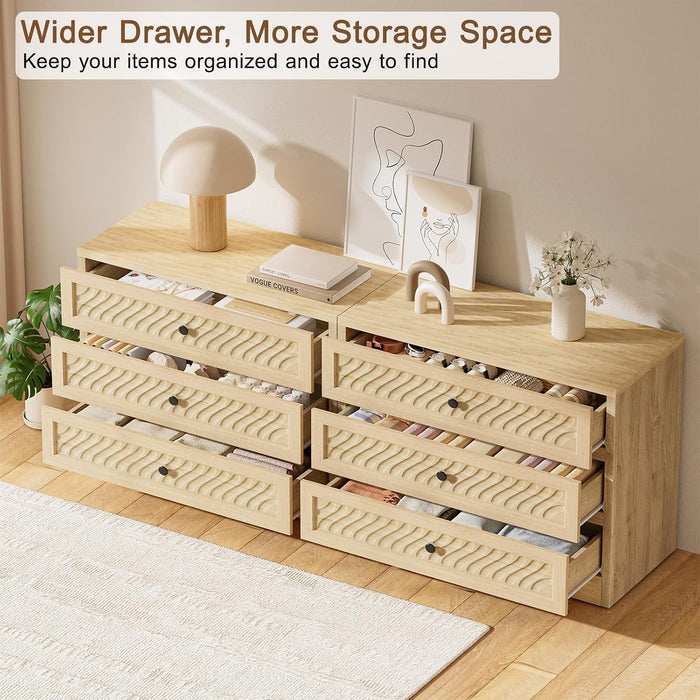 3 Drawer Dresser Set of 2 for Bedroom, 31.3" Wide Wooden Dresser