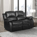 Manual Recliner Loveseat - Black Faux Leather