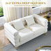 Sofa, 2 Pieces Sofa Set,Oversize 2/3 Seater Extra Deep Seat Sofa,Modern Upholstered Futon White Sofa Couch, Comfy Bouclé Cloud Sofa,Furniture for Living Room,Bedroom,Office,Apartment(White)
