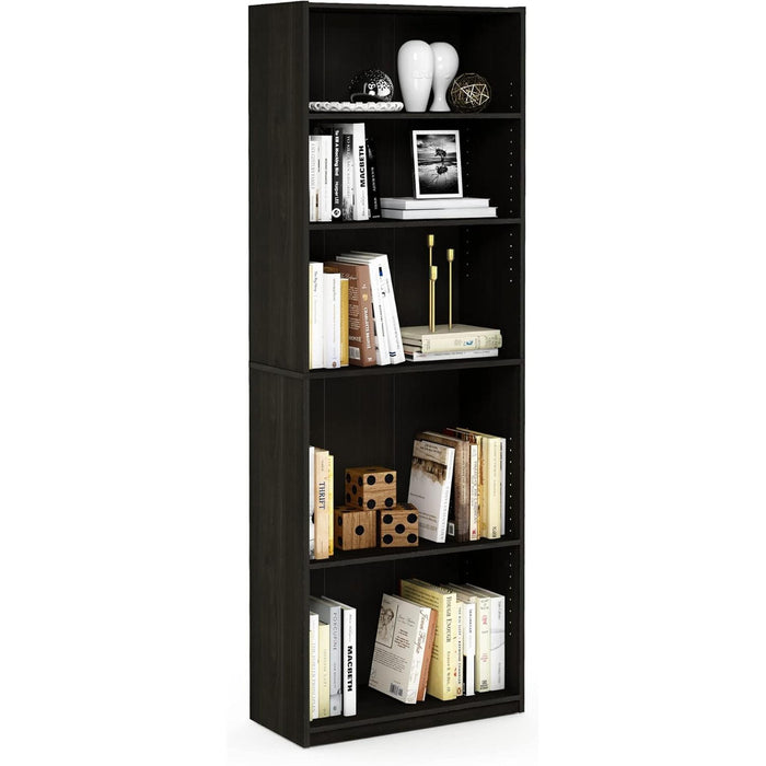 JAYA Simply Home 5-Shelf Bookcase, 5-Tier, Espresso