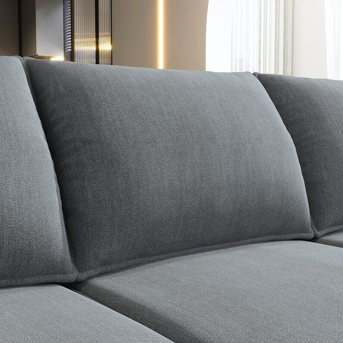 Bluish Grey Transformable Sleeper Sofa With Storage