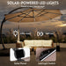 11FT Solar Powered LED Light Cantilever Patio Umbrella with Base Included, Large Cantilever Umbrella with 360°Rotation, Heavy-Duty Offset Outdoor Umbrella for Patio,Pool,Backyard (Champagne)